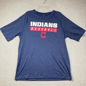 Cleveland Indians Baseball T Shirt Adult Medium‎ Blue Short Sleeve MLB Baseball